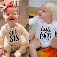 Newborn Baby Boys Girls Little BRO Sister Romper Jumpsuit Tops Spring Autumn Cotton Long Sleeve Twins Bodysuit Onesies Clothes 2024 - buy cheap