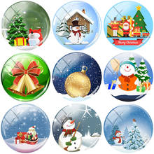 TAFREE 2019 Navidad campanas de muñeco de nieve y los árboles/12/15/16/18/20/25mm cabujón domo de vidrio plano Fabricación de la joyería DIY XM64 2024 - compra barato