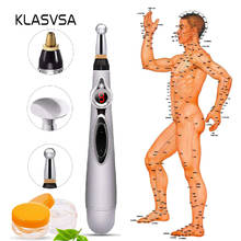 Klasvsa caneta elétrica de massagem, acupuntura eletrônica, laser meridiano, terapia, alívio de cura, massagem, ferramentas de relaxamento 2024 - compre barato