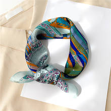 Pañuelo de seda Real para mujer, Bandana cuadrada con estampado de diseño pequeño para el cuello, primavera y verano, 2021 2024 - compra barato