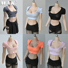 In Stock 1/6 Scale Wide Collar Short Top Model Female Clothes Fashion T-shirt Clothing Accesories For 12-inch Figure Body Doll 2024 - buy cheap