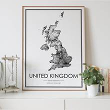 Карта страны Великобритании, украшение для гостиной в скандинавском стиле, холст, плакат, Современный домашний декор, Художественная печать, живопись 2024 - купить недорого