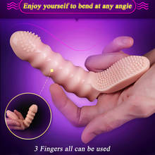 Dingye Finger Vibrating G-spot Glove Anal Massager Nipple Clitoris Stimulation Finger Vibrator Sleeve, Adult Sex Toy For Woman 2024 - buy cheap