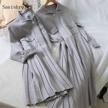 Sanishroly, осенне-зимнее женское длинное платье-свитер, ТРАПЕЦИЕВИДНОЕ вязаное платье, женское Плиссированное Платье-рубашка с длинным рукавом, Vestidos SE834 2024 - купить недорого