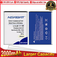 HSABAT-Batería de BP-5L de ciclo 0, acumulador de repuesto de alta calidad, 2000mAh, para Nokia 770, 7700, 7710, 9500, E61, E62, N800, N92 2024 - compra barato