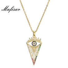 Mafisar 2021 New Fashion Colourful CZ Turkish Evil Eye Pendant Necklace Hot Sale Gold Chain Necklace Womens Accessories 2024 - buy cheap