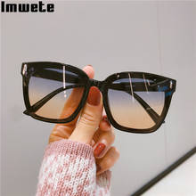 Солнцезащитные очки Imwete женские, квадратные, большие, винтажные, черные, с защитой от ультрафиолета, 2021 2024 - купить недорого
