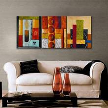 Pintura al óleo sobre lienzo abstracta para sala de estar y decoración del hogar, 100% sin marco, 3 unidades 2024 - compra barato