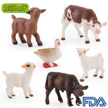 Figura de simulación de animales de corral para niños, juguete educativo de vaca, oveja, pato, ganso, regalos de colección 2024 - compra barato