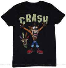 Crash Bandicoot-Camiseta desgastada con Logo para adultos, playera de videojuego 23XL de dibujos animados para hombres, Camiseta holgada de moda 2024 - compra barato