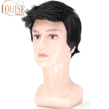 Louise Hair-Peluca de cabello sintético para hombre, de pelo liso postizo, 100% Real, Natural 2024 - compra barato
