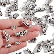 10 peças contas de metal ocas banhadas a prata conector de espaçador de contas soltas tubo curvo amuletos para pulseira colar diy fabricação de jóias 2024 - compre barato