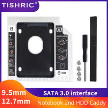Переходник TISHRIC для установки второго жесткого диска SATA 3,0, 9,5 мм, 12,7 мм, корпус для жесткого диска 2,5 дюйма, SSD для ноутбука CD-ROM дюйма, Оптический отсек DVD-ROM дюйма 2024 - купить недорого