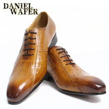 Роскошные мужские Оксфордские итальянские туфли; Мужские модные модельные официальные туфли; Свадебные офисные туфли из натуральной кожи на шнуровке; Цвет коричневый, черный 2024 - купить недорого
