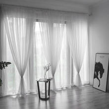 100x200/200x270cm Solid Color Sheer Window Curtain Tulle Curtain For Living Room String Curtains Drape Panel Sheer Bedroom 2024 - buy cheap