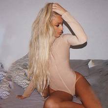 2020 Brand Sexy Solid Turtleneck Bodysuit Jumpsuit Romper Spring Women Long Sleeve Mesh Bodycon Jumpsuits Stretch Body Femme 2024 - buy cheap