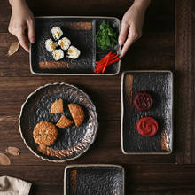 Japanese Retro Steak Plate Household Ceramic Dinner Plate Breakfast Plate Japanese Cuisine Sushi Plate Restaurant Tableware 2024 - buy cheap