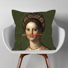Capa de almofada beauty portrait, capa de almofada sexy para mulher, pintura a óleo, decoração para casa, 45x45cm, decoração de sala de estar 2024 - compre barato