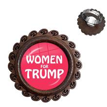 Women For Trump 2020 American USA Election Glass Cabochon Wood Rings Fashion Rings Jewelry For Women Men Kids Gift 2024 - buy cheap