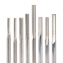Ferramenta de entalhe para fresa e corte de madeira, 3 pçs 3.175mm 4mm 5mm 6mm 8mm, duas flautas retas, mdf, acrílico, abs