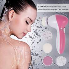 5in 1 Vibration Ultrasonic Cleaning Brush Electric Rotating Facial Cleaning Brush Deep Pore Cleaning Skin Care Massager for Face 2024 - buy cheap