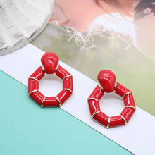New Red Enamel Fashion Stud Earrings, Bamboo Earring Special Designs Gifts Modern Femme 2024 - buy cheap