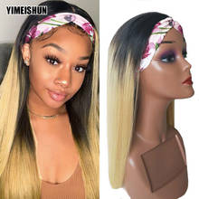 1b 27 Human Hair Wig Ombre Headband Wig Straight Human Hair Brazilian Hair Wigs Remy Glueless Wig Band Easy Install YIMEISHUN 2024 - buy cheap