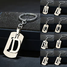 Брелок автомобильный A-Z с надписью для женщин и мужчин, простой стальной держатель для ключей, изящная сумка, брелок для ключей, вечерняя Подарочная бижутерия 2024 - купить недорого