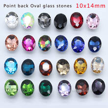 20p 10x14mm Oval color pointed foiled back faceted crystal rhinestones jewels shoes,bag,clothes,hairclip craft Glass fancy stone 2024 - buy cheap