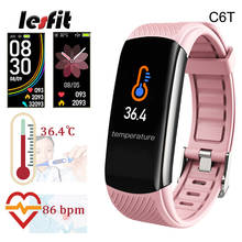 Lesfit Pink Silicone Temperature Smart Bracelet Women Waterproof Android Smart Clock Men Bands Smart Wristband Fitness Tracker 2024 - buy cheap