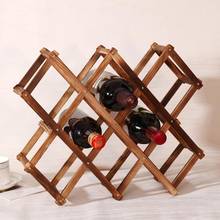 Классический деревянный стеллаж для красного вина, пивной складной держатель для 10 бутылок, кухонный бар, витрина, органайзер, домашний стол, Декор 2024 - купить недорого