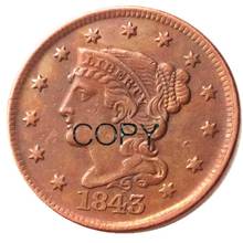 US Coins 1842 Braided Hair Large Cents 100% Copper Coins 2024 - buy cheap