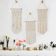 Ins Handwoven Cotton Rope Tassel Tapestry Custom Homestay Wall Decoration Macrame Wall Hanging  Boho Decoration Home Decor 2024 - buy cheap