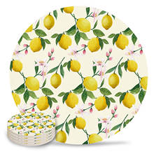 Summer Lemon Fruit Coasters Coffee Table Decor Kitchen Accessories Ceramic Coaster Dinning Table Decoration Placemats 2024 - buy cheap