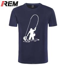 REM Fly Fishings, Мужская футболка в рыбацком стиле, высокое качество, мужская летняя футболка, новинка, футболка с рисунком рыбки карпа, хлопковая футболка с коротким рукавом, забавный подарок 2024 - купить недорого