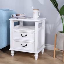 All solid wood bedside table European small mini simple European bedroom simple modern white Nordic style 2024 - buy cheap