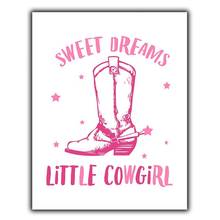 Doce sonhos pequena cowgirl placa de lata arte decoração de parede, vintage alumínio sinal retrô de metal 2024 - compre barato