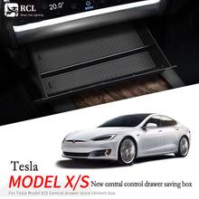 Caja de almacenamiento Central para coche, compartimento de almacenamiento Interior montado en el coche, cajón, accesorios interiores para Tesla Model S X 2024 - compra barato