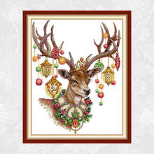 Joy Sunday Cross-stitch Needlework kits, DIY Cross Stitch,Set Embroidery Suit, Antlers Patterns Enough Canvas for Embroidery 2024 - buy cheap