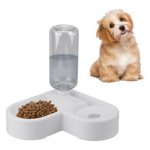 Alimentador de gato para canto de parede, tigela automática de 500ml para cães, com água, para economizar espaço, garrafa de plástico para beber 2024 - compre barato