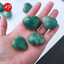 Gema Natural de cuarzo para decoración, piedra de pulido de partículas grandes en forma de corazón, amazonita, Chakras, Anahata, regalo, 1 ud. 2024 - compra barato