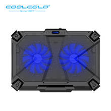 COOLCOLD-enfriador de ordenador portátil, 2 puertos USB y 2 ventiladores de refrigeración, soporte ajustable para ordenador portátil de 11-17 pulgadas 2024 - compra barato