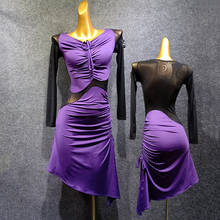 New Latin Dance Clothing Dance Dress Women Sexy See Through Back Purple Competition Costume Modern Dance Tango Stage Dress 1534 2024 - buy cheap