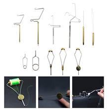 Kit de herramientas de atado de moscas, alicates de atado de moscas, soporte de bobina, 11 Uds. 2024 - compra barato