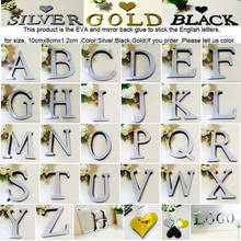 #10CM Letters English 3D Wedding Love Mirror Wall Stickers Alphabet Home Decor Logo For Wall Home Acrylic Red/Black/Gold/Silver 2024 - купить недорого