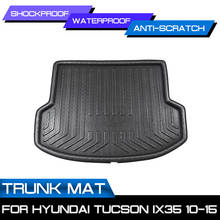 Carro traseiro tronco bota esteira tapetes de assoalho à prova dwaterproof água tapete anti lama bandeja carga forro para hyundai tucson ix35 2010-2015 2024 - compre barato