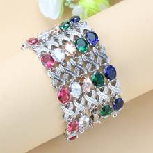 2020 Fashion Blue Zircon  Silver Color Jewelry Overlay Chain Link Bracelet For Women Free Gift Box NB03 2024 - buy cheap