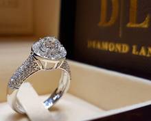 Anéis luxuosos de zircônia branca para mulheres, joia de prata para deslumbrante, joia natural, anel de noiva, joias para casamento, noivado, tamanho 5 6 7 8 9 10 2024 - compre barato