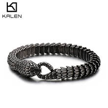 Kalen viper pulseira cabeça de cobra charme pulseiras masculino feminino jóias de aço inoxidável bênção punk animal bangle 2024 - compre barato