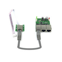 Placa de interruptor de concentrador de red Ethernet de 3 puertos, pcb de dos capas, 3 rj45, 5V, 12V, 10/100mbps, directo de fábrica OEM 2024 - compra barato